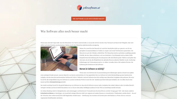 Website Screenshot: Joker Software - Wie Software alles noch besser macht - Jokersoftware.at - Date: 2023-06-23 12:04:20