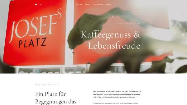 Website Screenshot: Cafe JOSEFsPLATZ Schruns!!! Herzlich - Café Josefs Platz – Kuchen- und Kaffeegenuss - Date: 2023-06-23 12:04:22