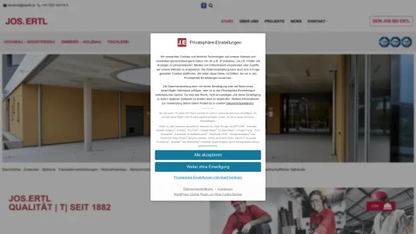 Website Screenshot: Jos Ertl Traditionsreiches Oberösterreichische Baunternehmen - START - JOS.ERTL - Date: 2023-06-23 12:04:22