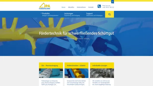 Website Screenshot: JPA Pöllhuber Fördertechnik GmbH - Schüttgut Fördertechnik - Förderschnecke, Silofräse, Getreideschnecke uvm. - Date: 2023-06-23 12:04:22