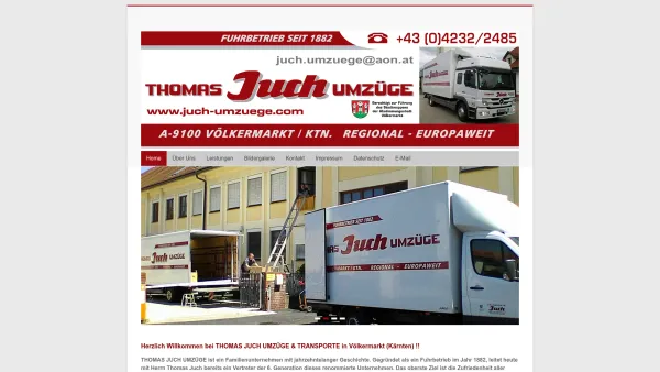 Website Screenshot: Thomas juch-umzuege.com - Übersiedlung, Umzug Kärnten - Übersiedlungen Österreich - Umzüge Juch - Date: 2023-06-23 12:04:22