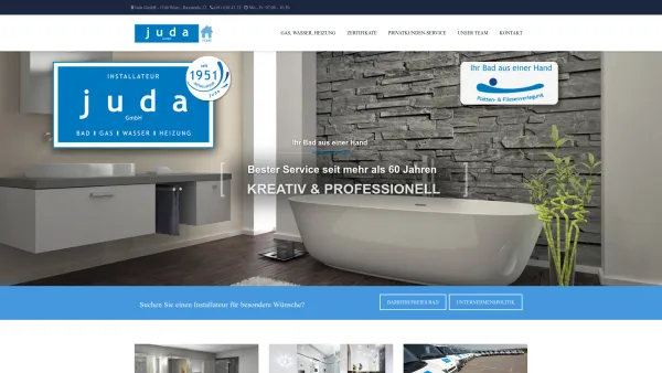 Website Screenshot: Installateur Juda - Juda GmbH - Date: 2023-06-14 10:38:13