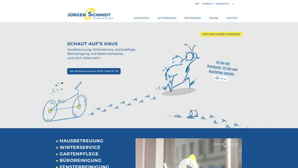 Website Screenshot: Jürgen Schmidt www.juergen-schmidt.at - Jürgen Schmidt - Schaut auf's Haus - Hausbetreuung in Wien - Date: 2023-06-23 12:04:22