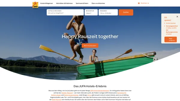 Website Screenshot: JUFA Hotels Österreich GmbH - Familien-, Wander- & Badeurlaub | JUFA Hotels - Happy together - Date: 2023-06-26 10:26:27