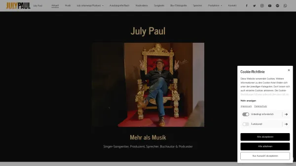 Website Screenshot: July Paul Musikproduktion - Homepage | July Paul - Date: 2023-06-23 12:04:22