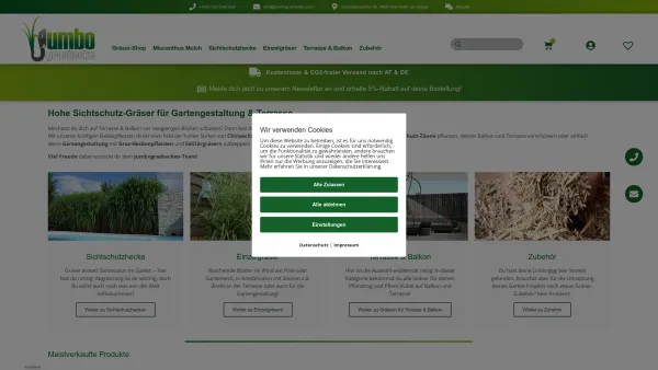 Website Screenshot: jumbograshecke - Jumbograshecke.com: Sichtschutzgräser online kaufen - Date: 2023-06-23 12:04:22