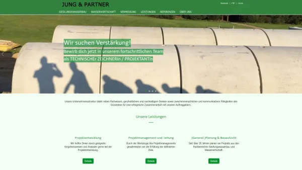 Website Screenshot: JUNG Engineering & Consulting GmbH Ingenieurbüro für Kulturtechnik, Wasserwirtschaft und Vermessungswesen - JUNG & PARTNER GmbH - Date: 2023-06-14 10:41:01