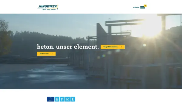 Website Screenshot: W. Jungwirth GesmbH - Home | Betonwerk Jungwirth GmbH: beton. unser element. - Date: 2023-06-23 12:04:25