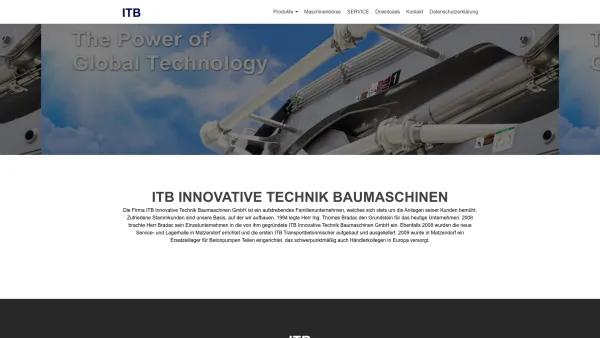 Website Screenshot: ITB Innovative Technik Baumaschinen GmbH JUNJIN Betonpumpen - ITB Innovative Technik Baumaschinen – Betonpumpen - Date: 2023-06-23 12:04:25