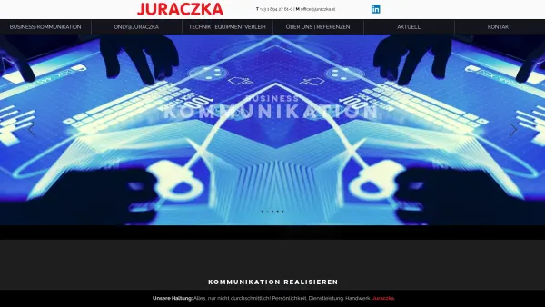 Website Screenshot: Manfred und Alfred Juraczka Gesellschaft JURACZKA Audio-Visuelle Systeme - JURACZKA | Eventtechnik & Businesskommunikation | Wien - Date: 2023-06-23 12:04:25