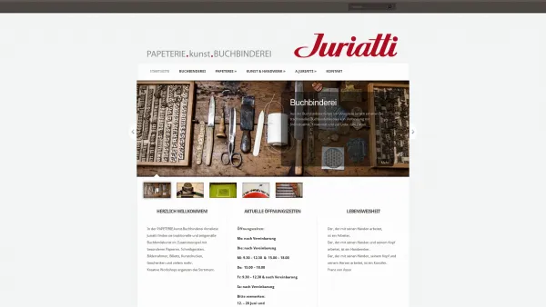 Website Screenshot: Anneliese Juriatti Buchbinderei Papier Schreibwaren - Juriatti | Buchbinderei - Date: 2023-06-23 12:04:25