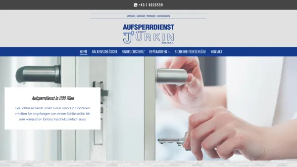 Website Screenshot: Josef Jurkin Aufsperrdienst Gesellschaft Index of - Aufsperrdienst in 1100 Wien - Date: 2023-06-23 12:04:25