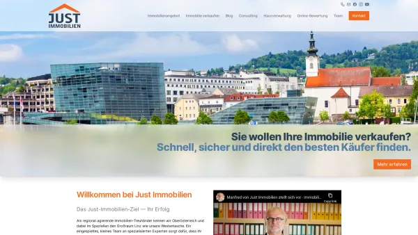 Website Screenshot: Just Immobilien - Immobilienmakler und Immobilien in Linz und Umgebung | Just Immobilien - Date: 2023-06-14 10:37:32
