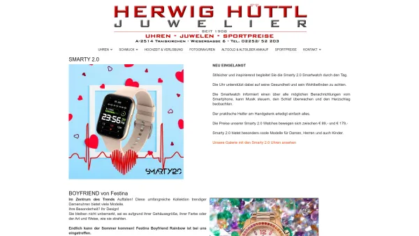 Website Screenshot: Herwig Hüttl Uhren Juwelen u. Sportpreise Traiskirchen - Home - Date: 2023-06-23 12:04:25