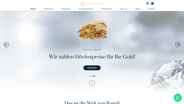 Website Screenshot: Juwelier Roneli Wien 1030 Goldankauf, Diamanten-Ankauf, Uhren-Ankauf - Roneli - Juwelen die Sie nie vergessen werden. - Date: 2023-06-23 12:04:25