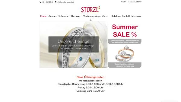 Website Screenshot: juwelier-stuerzl.at - Juwelier Stürzl - Der Juwelier für Eheringe in 1230 Wien. - Date: 2023-06-23 12:04:25