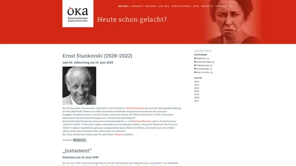 Website Screenshot: Österreichisches Kabarettarchiv - Aktuelles aus dem Österreichischen Kabarettarchiv - Österreichisches Kabarettarchiv - Date: 2023-06-23 12:04:25
