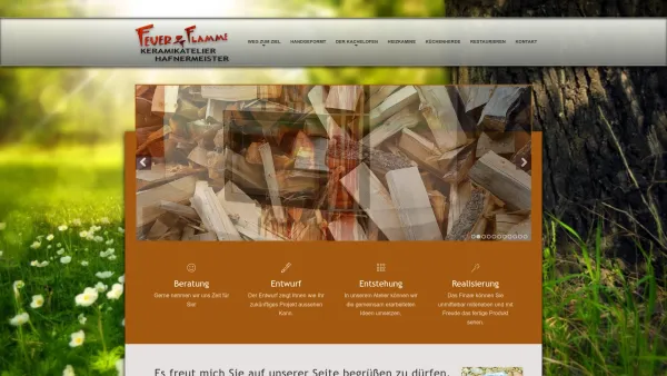 Website Screenshot: Feuer und Flamme Keramikatelier - Ihr Heizkamin, Küchenherd oder Kachelofen vom Hafnermeister - Date: 2023-06-23 12:04:28