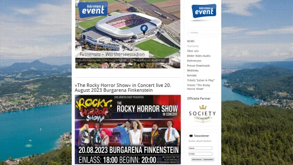 Website Screenshot: Kärnten Event Organisation und Marketing GmbH - Startseite - Kärnten Event GmbH - ... von der Idee zum Erfolg - Date: 2023-06-23 12:04:28