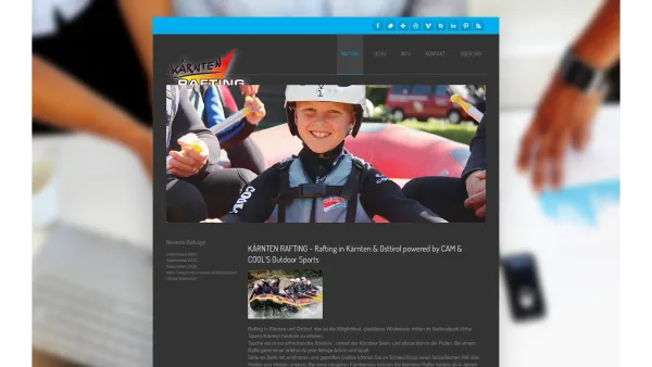 Website Screenshot: Kärnten Rafting - Willkommen bei Kärnten Rafting - Rafting & Outdoor in Kärnten - Date: 2023-06-23 12:04:28