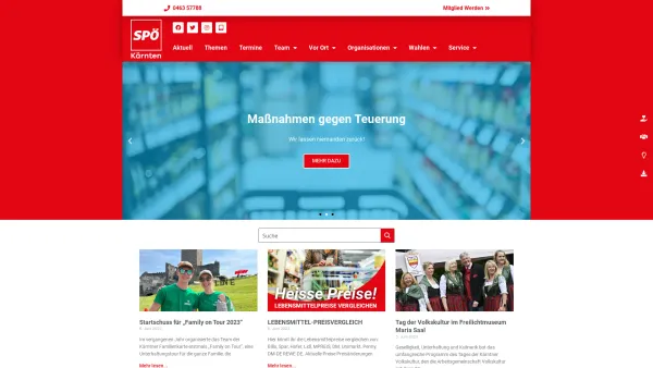 Website Screenshot: Sozialdemokratische Partei Österreichs SPÖ Kärnten - SPÖ Kärnten - Immer an deiner Seite. Echt stark für Kärnten. - Date: 2023-06-15 16:02:34