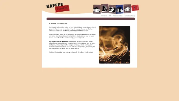 Website Screenshot: Kaffee-Express - Unternehmen - Date: 2023-06-23 12:04:28