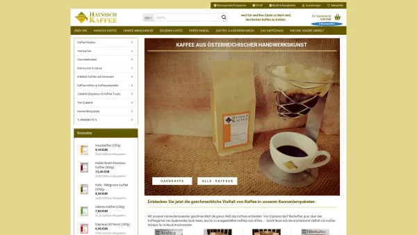 Website Screenshot: KAFFEEHAUS HAINISCH - Spezialitäten-Kaffee frisch geröstet | KAFFEELAND HAINISCH - Date: 2023-06-26 10:26:26