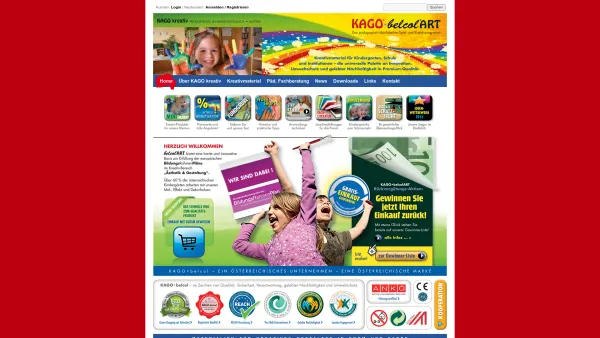 Website Screenshot: KAGO kreativ - KAGO-belcol | Kreativmaterial für Kindergarten, Schule und Institutionen - Date: 2023-06-23 12:04:28