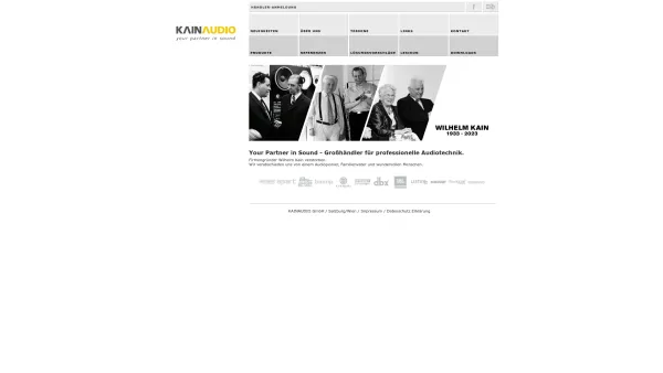 Website Screenshot: Kain Audio-Technik GmbH&Co, KG - KAINAUDIO: Start Seite - Date: 2023-06-14 10:41:04