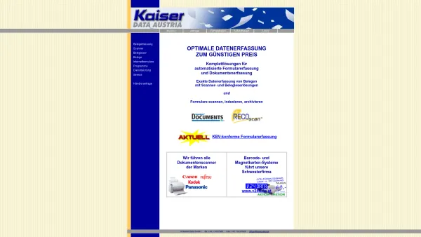 Website Screenshot: Kaiser Data Gesellschaft m.b.H. - Kaiser Data Austria - Automatisierte Datenerfassung - Date: 2023-06-23 12:04:31