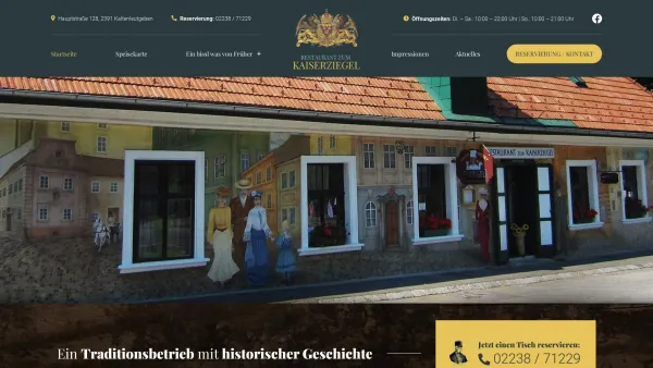 Website Screenshot: Restaurant Kaiserziegel Kaltenleutgeben bei Wien - Gasthaus mit gutbürgerlicher Küche | Restaurant Kaiserziegel - Date: 2023-06-23 12:04:31