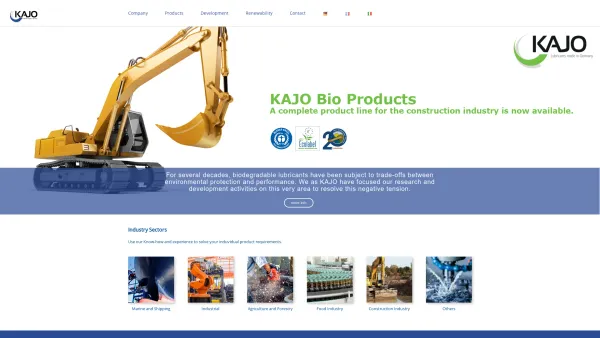 Website Screenshot: KAJO-Schmierstoffe Kajo Chemie - KAJO – Lubricants Made in Germany - Date: 2023-06-23 12:04:31