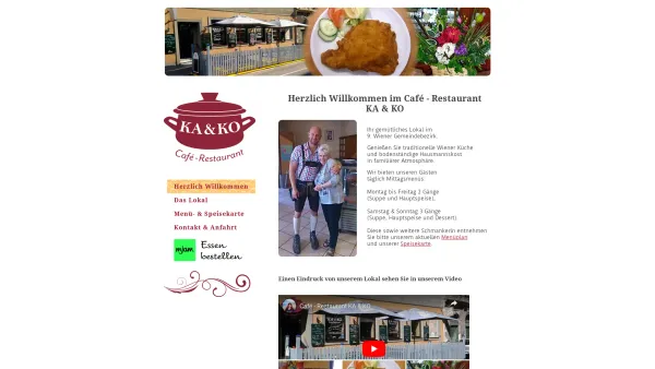 Website Screenshot: Cafe-Restaurant Ka&Ko - Café - Restaurant KA & KO; traditionelle Wiener Küche und Hausmannskost - Date: 2023-06-23 12:04:31