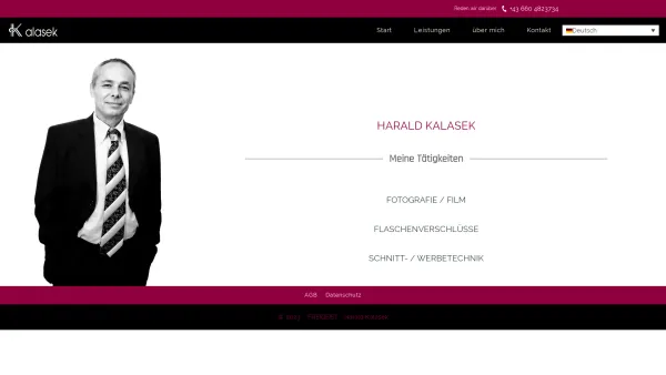 Website Screenshot: Kalasek Flaschenverschlüsse - Startseite - kalasek.at - Date: 2023-06-14 10:41:04