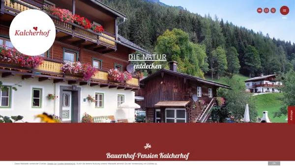 Website Screenshot: Frühstückspension Kalcherhof - Pension, Kalcherhof Ramsau am Dachstein - Date: 2023-06-23 12:04:31