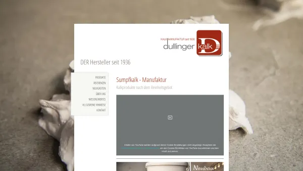 Website Screenshot: Dullinger Ges.m.b.H - Sumpfkalk-Manufaktur seit 1936 & Kalkprodukte - Dullinger Kalk GmbH - Date: 2023-06-23 12:04:31