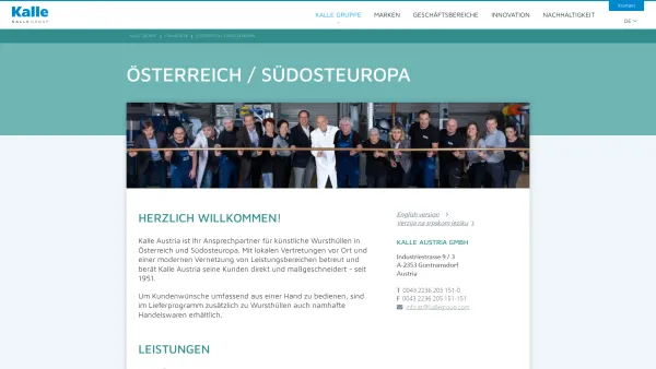 Website Screenshot: Kalle Austria GmbH Co. KG - Kalle - Österreich - Date: 2023-06-23 12:04:31