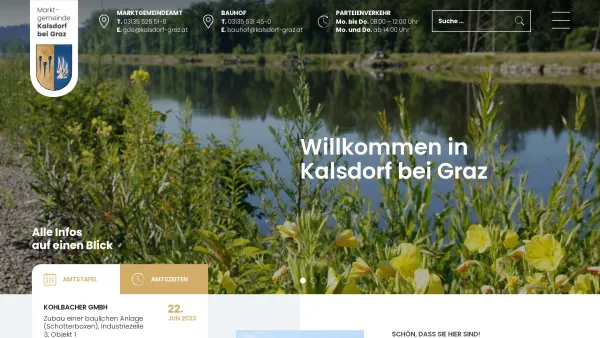 Website Screenshot: Gemeinde Kalsdorf - Wohnen und leben in der Marktgemeinde Kalsdorf bei Graz - Date: 2023-06-14 10:41:04