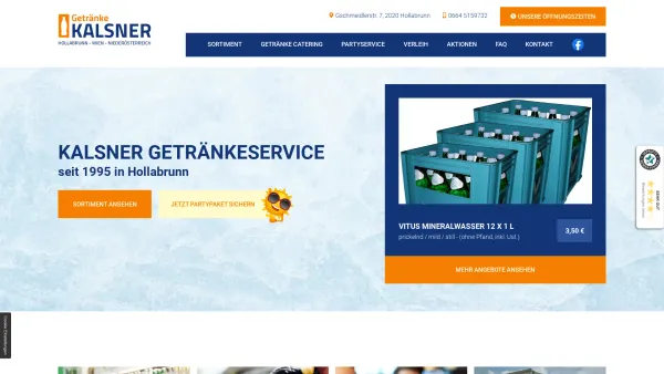 Website Screenshot: Johannes * * Getränkehandel Kalsner Hollabrunn * * - Getränkehandel Kalsner in Hollabrunn im Raum Wien - Date: 2023-06-23 12:04:31