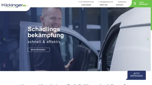 Website Screenshot: Kickinger Schädlingsbekämpfung GmbH - Kammerjäger bei Linz | Kickinger - Date: 2023-06-23 12:04:31