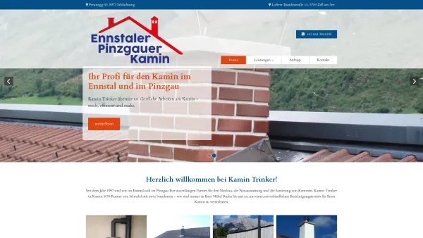 Website Screenshot: Ennstaler Kam Pinzgauer Kam Rauchfangsanierung aller Art Ferdinand Trinker - Kamin Ennstal | Pinzgau - Kamin Trinker MT e.U. - Date: 2023-06-23 12:04:31