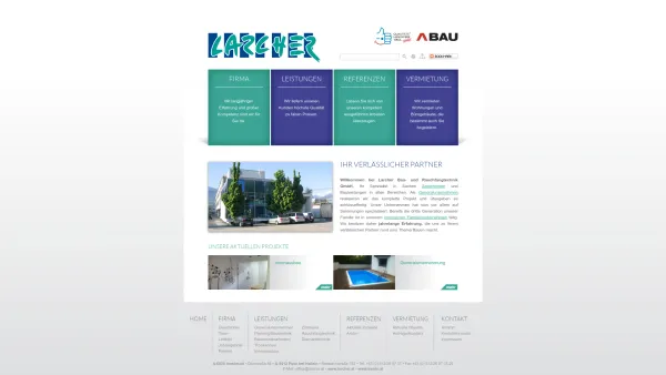 Website Screenshot: Ingenieure Larcher und Kreft GmbH - Larcher - Ihr Bauprofi für Sanierungen und Bauleistungen - Larcher Bau GmbH - Date: 2023-06-23 12:04:31