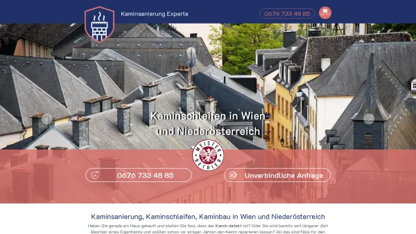 Website Screenshot: Ihr Wiener Fachbetrieb für die Kaminsanierung - Kaminsanierung Wien | Professionelle Kaminschleifen und Kaminbau Niederösterreich - Date: 2023-06-26 10:26:30