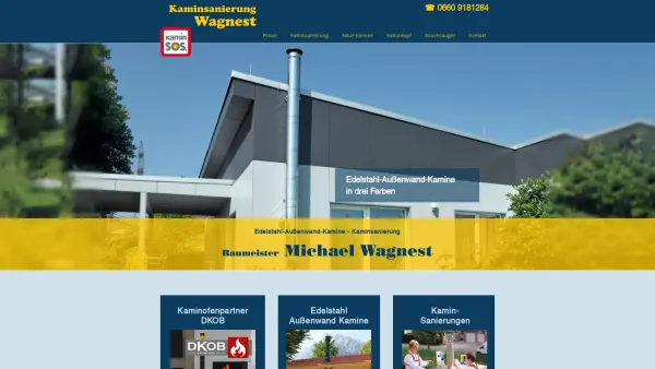Website Screenshot: Kamin SOS Michael Wagnest - Kaminsanierung-Wagnest-Steiermark-Kärnten - Date: 2023-06-23 12:04:34