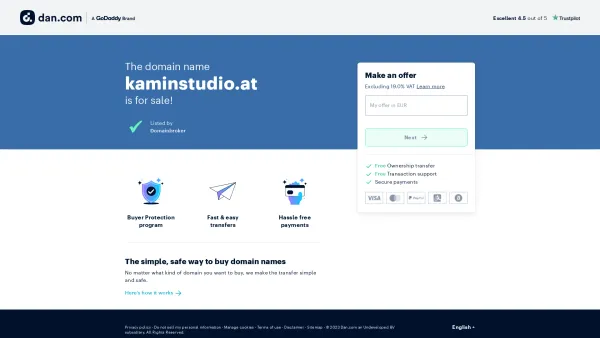 Website Screenshot: Das Kaminstudio - The domain name kaminstudio.at is for sale - Date: 2023-06-14 10:41:04
