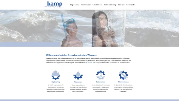 Website Screenshot: Kamp Wasser und Filtertechnik GmbH - Willkommen bei den Experten reinsten Wassers - kamp3910-1s Webseite! - Date: 2023-06-23 12:04:34