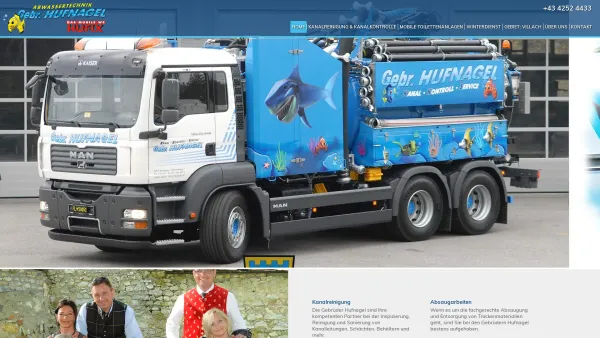 Website Screenshot: Gebrüder HUFNAGEL Kanal-Kontroll-Service GmbH - Gebrüder Hufnagel - Abwassertechnik in Wernberg, Kärnten - Date: 2023-06-23 12:04:34