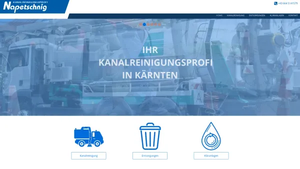 Website Screenshot: Napetschnig Entsorgungs und Transport GesmbH & Co KG - Ihr Spezialist für Kanalreinigung in Kärnten - Date: 2023-06-26 10:26:30