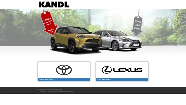 Website Screenshot: Bernhard Kandl Ges.mbH - Autohaus Kandl - Ihr Toyota & Lexus Partner in Wien! - Date: 2023-06-14 10:41:04