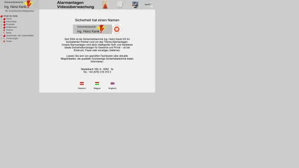 Website Screenshot: Sicherheitstechnik Heinz Kanik KEG - Sicherheitstechnik Ing. Heinz Kanik KG - Date: 2023-06-14 10:41:04